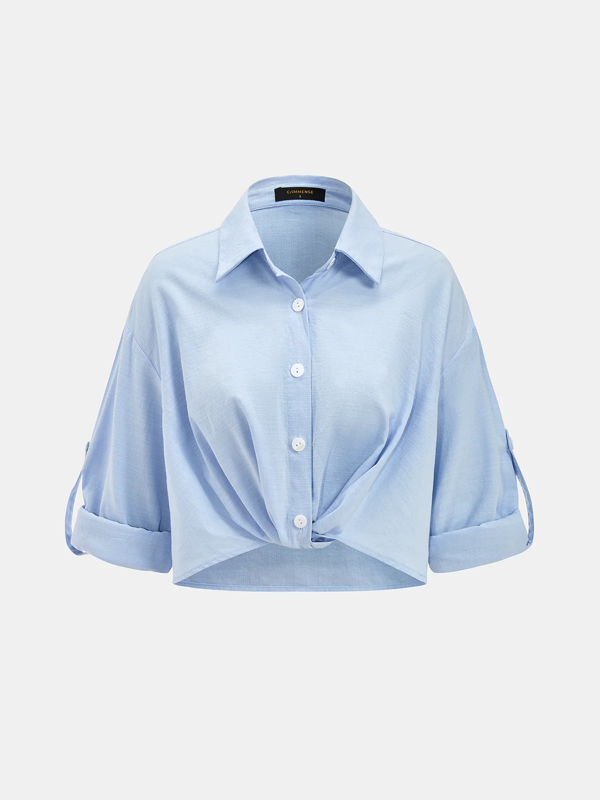 Cotton Linen Shirt & Wide Leg Pants Set - Image 2
