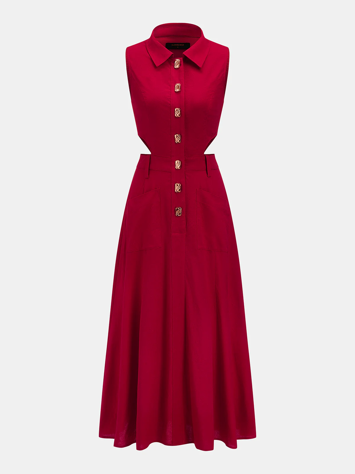 Cotton Linen Sleeveless Cutout Maxi Dress - Image 2