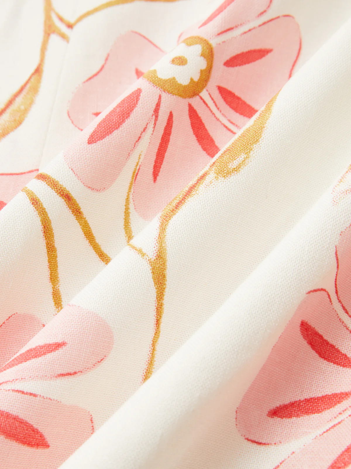 Cotton Linen Sleeveless Floral Mini Dress - Image 3