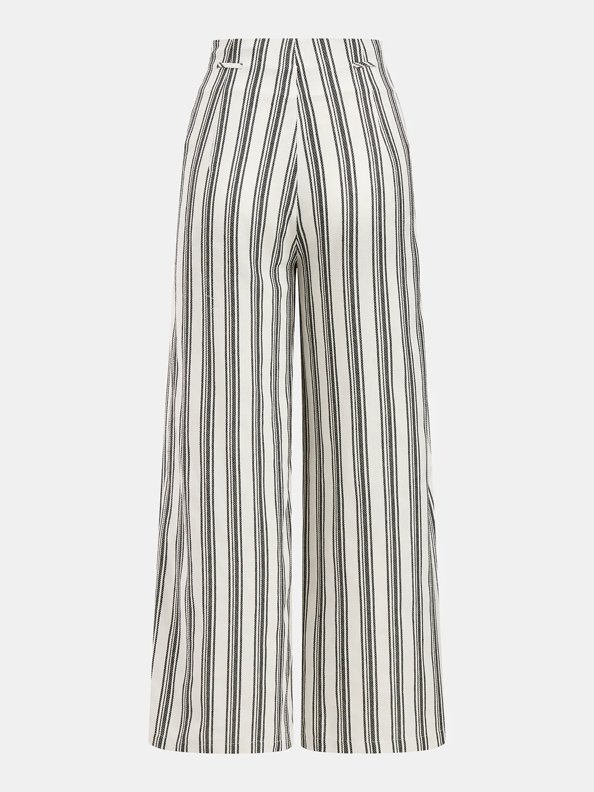 Cotton Linen Striped Wide Leg Pants - Image 2
