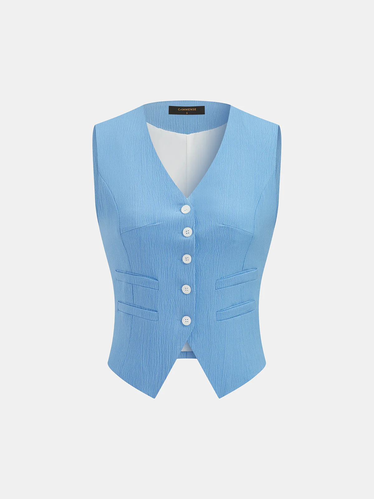 Cotton Linen V-Neck Vest & Pants Set - Image 2
