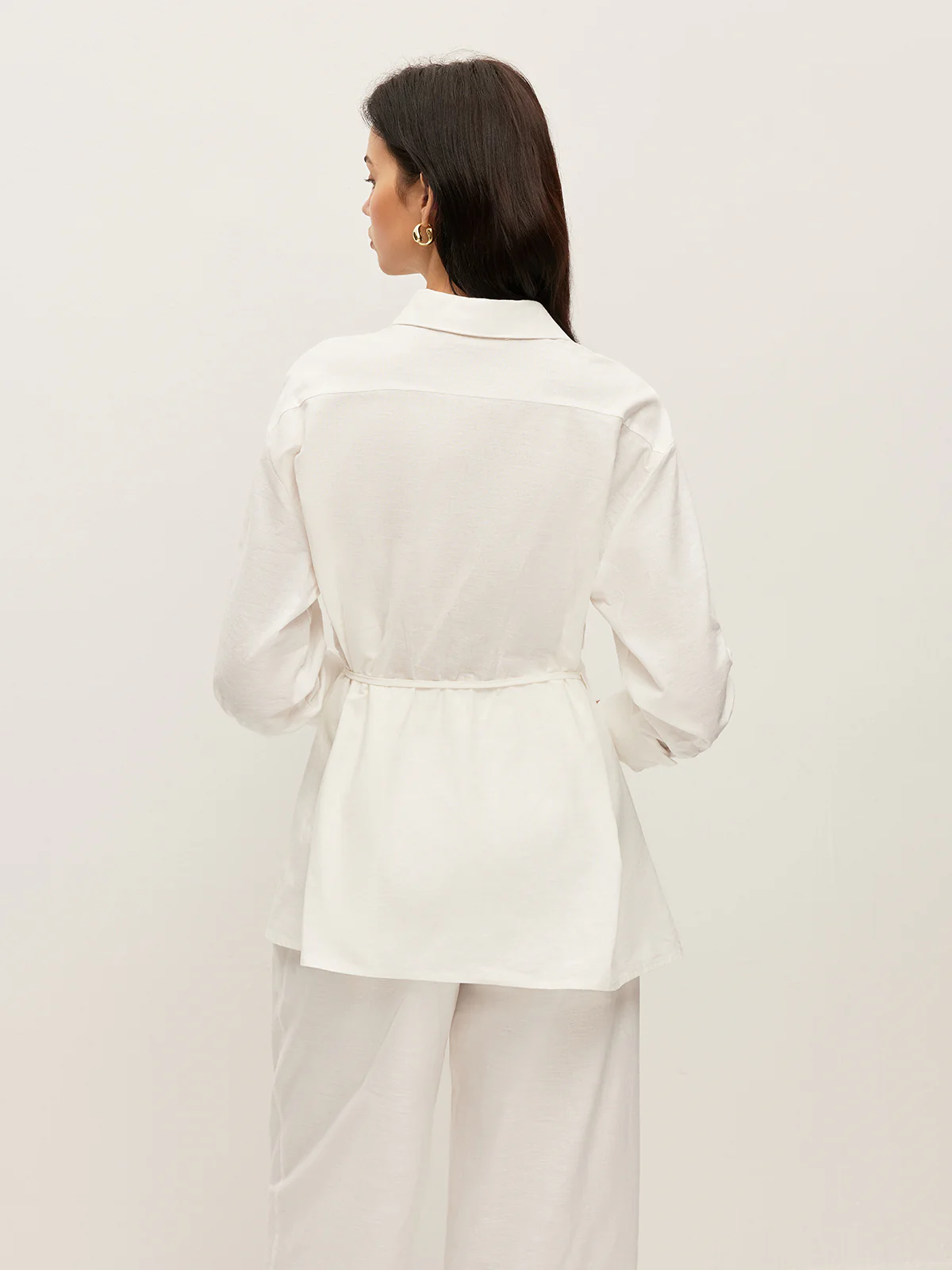 Cotton & Linen Wrap Shirt - Image 3