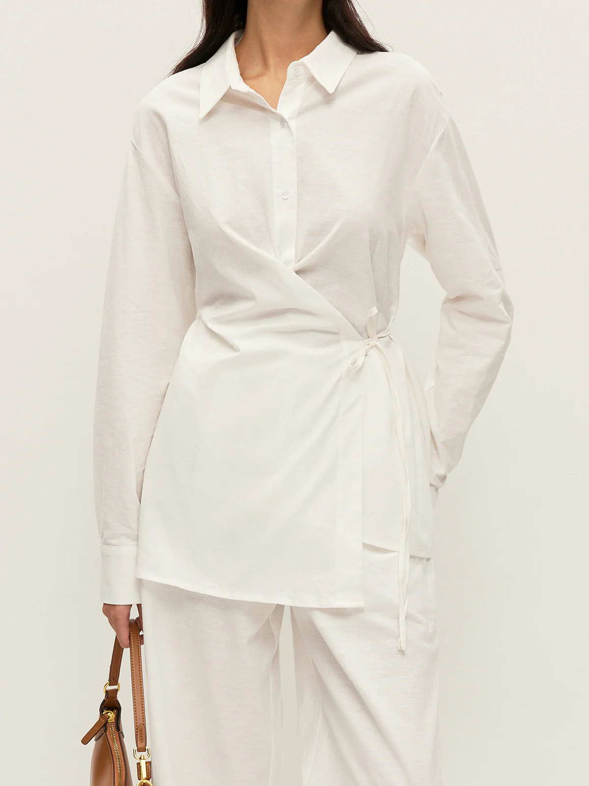 Cotton & Linen Wrap Shirt - Image 4