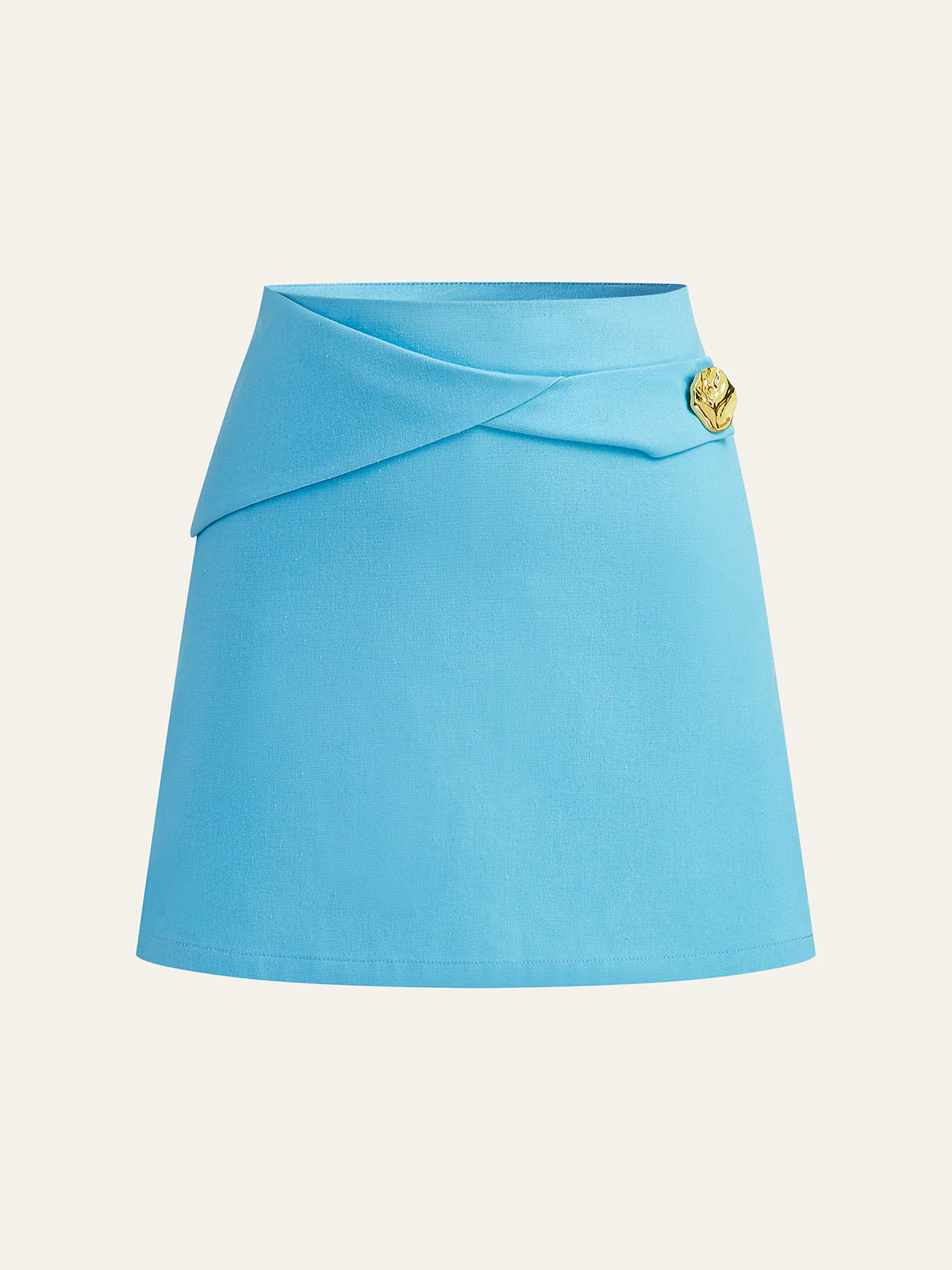 Cotton & Linen Wrap Skirt With Metal Detail - Image 8