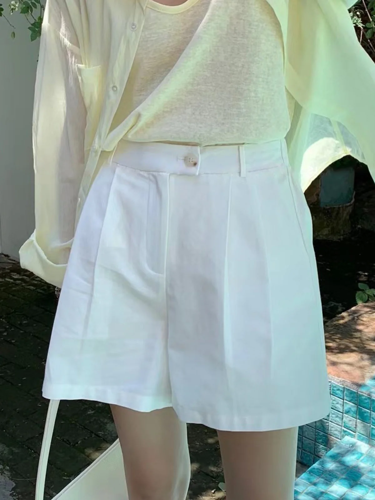 Cotton Mid Waist Shorts - Image 4