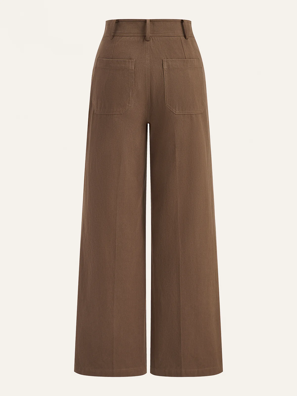 Cotton Mid-Waist Wide-Leg Pants - Image 3