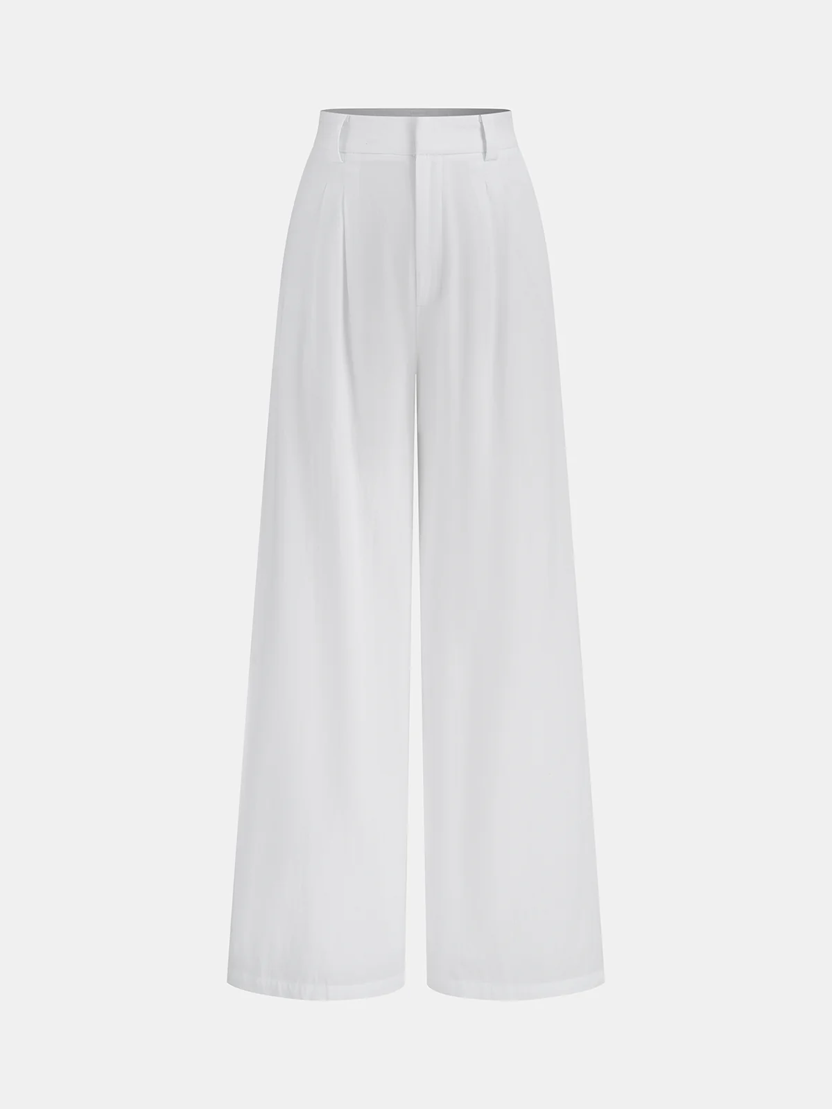 Cotton Mid-Waist Wide-Leg Pants With Pockets - Image 9