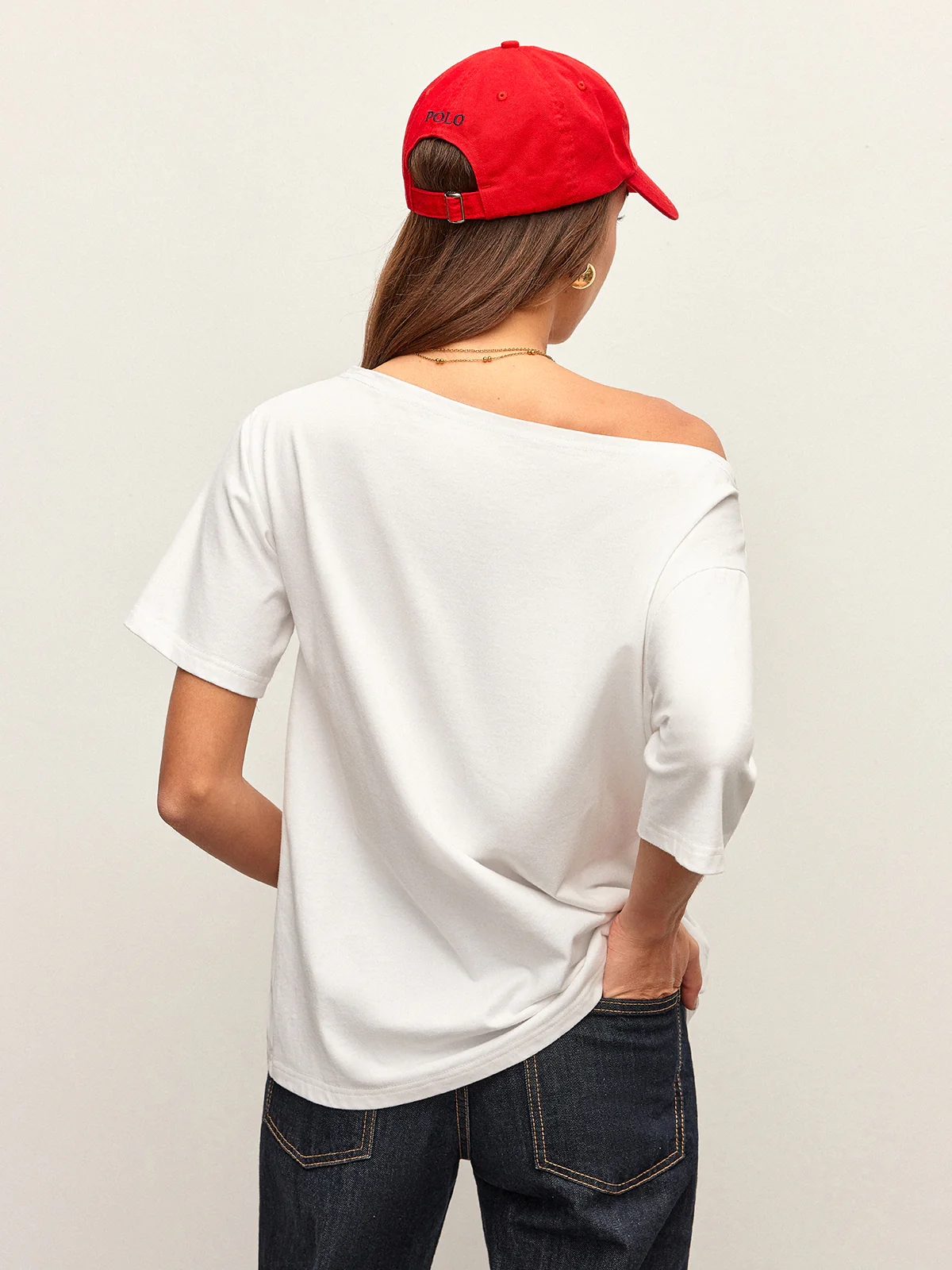 Cotton Off-Shoulder T-Shirt - Image 6