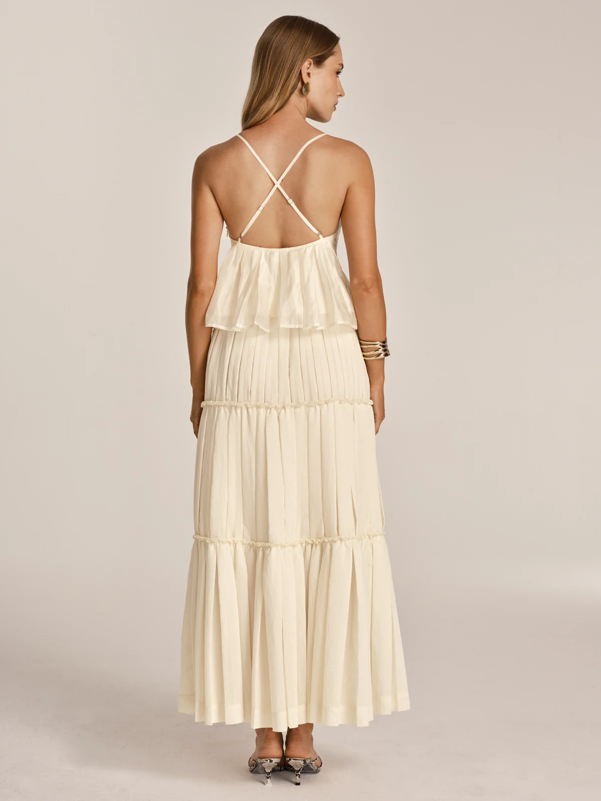 Peplum Cami Top & Tiered Maxi Skirt Set - Image 4