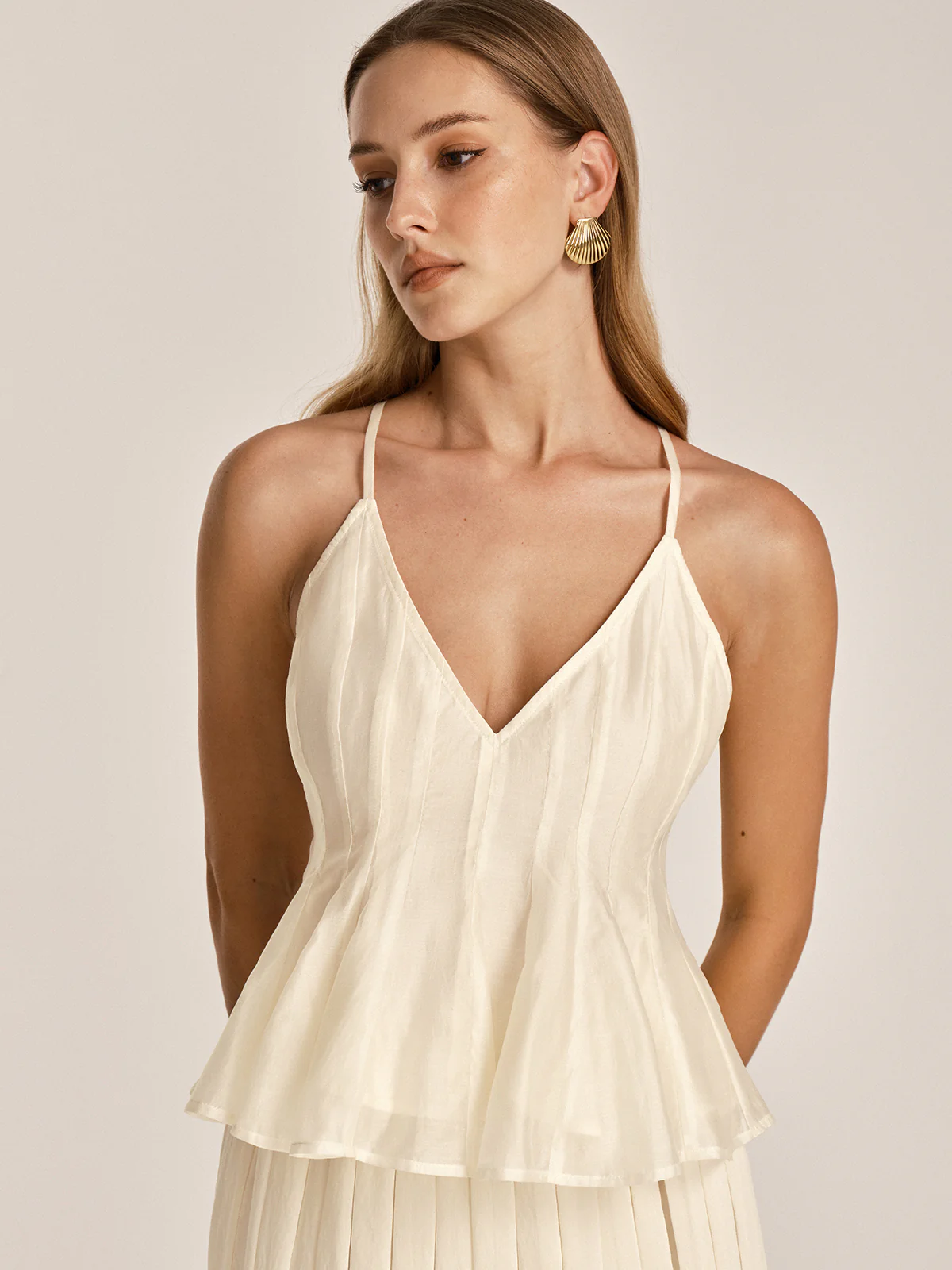 Peplum Cami Top & Tiered Maxi Skirt Set - Image 5