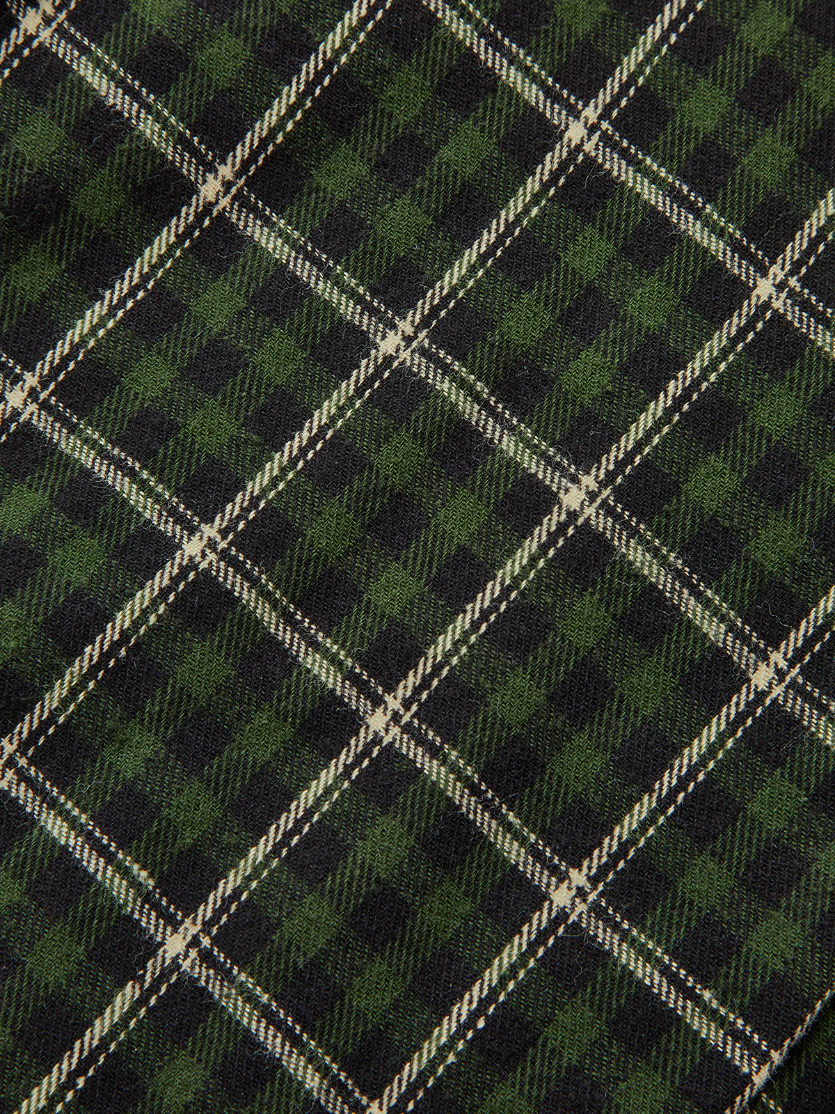 Cotton Pleated Plaid Mini Skirt - Image 4