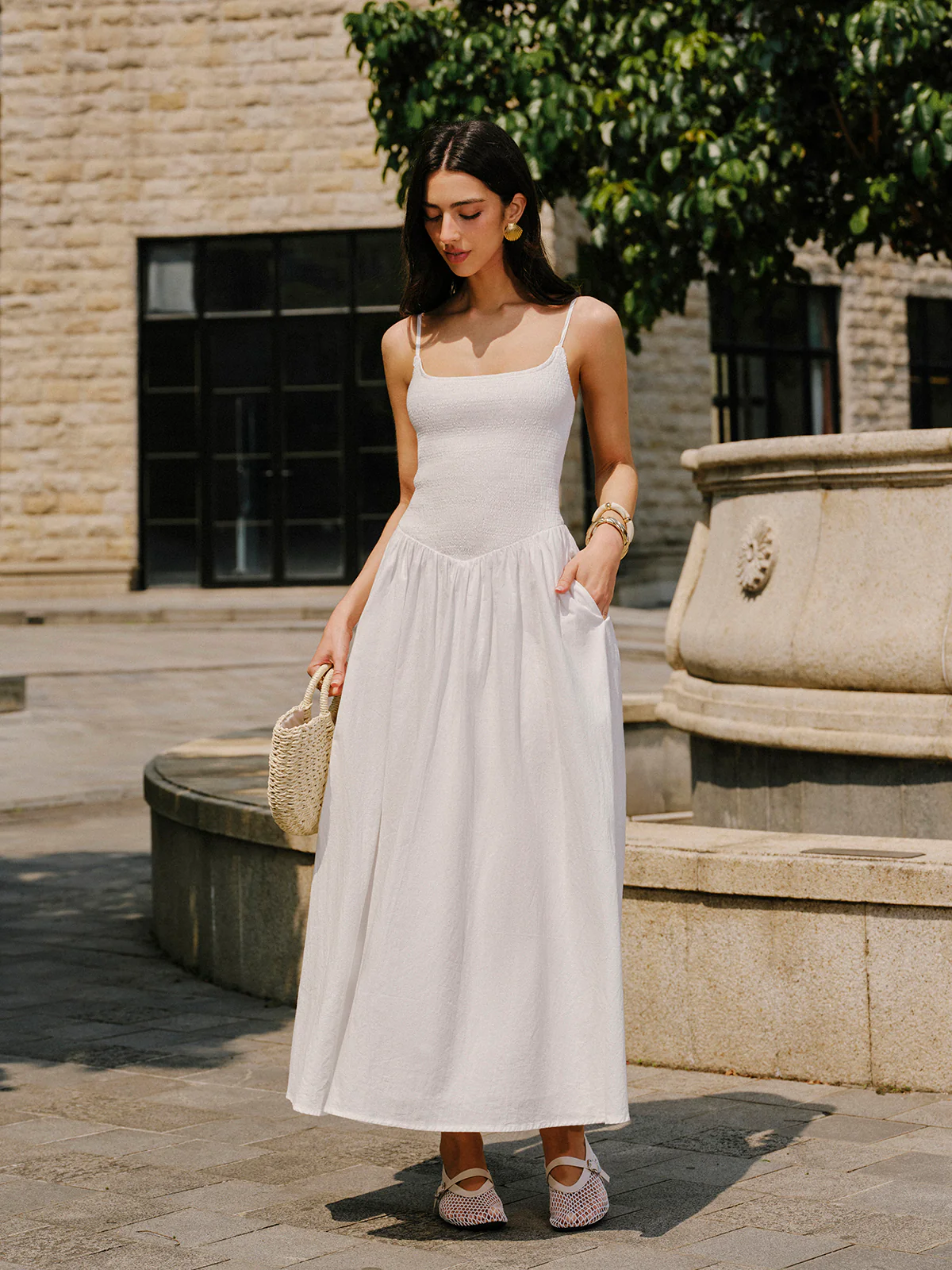 Cotton Pocket Detail Cami Dress - Image 8