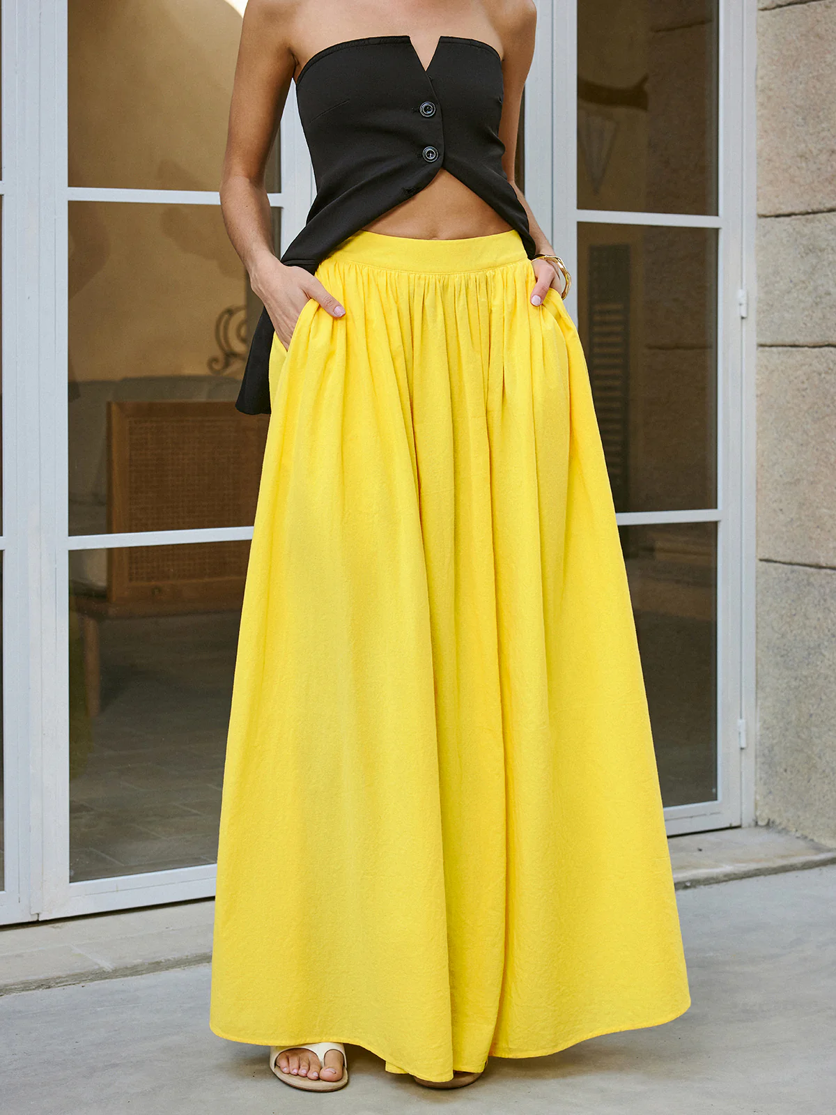 Cotton Pocket Detail Skirt - Image 5