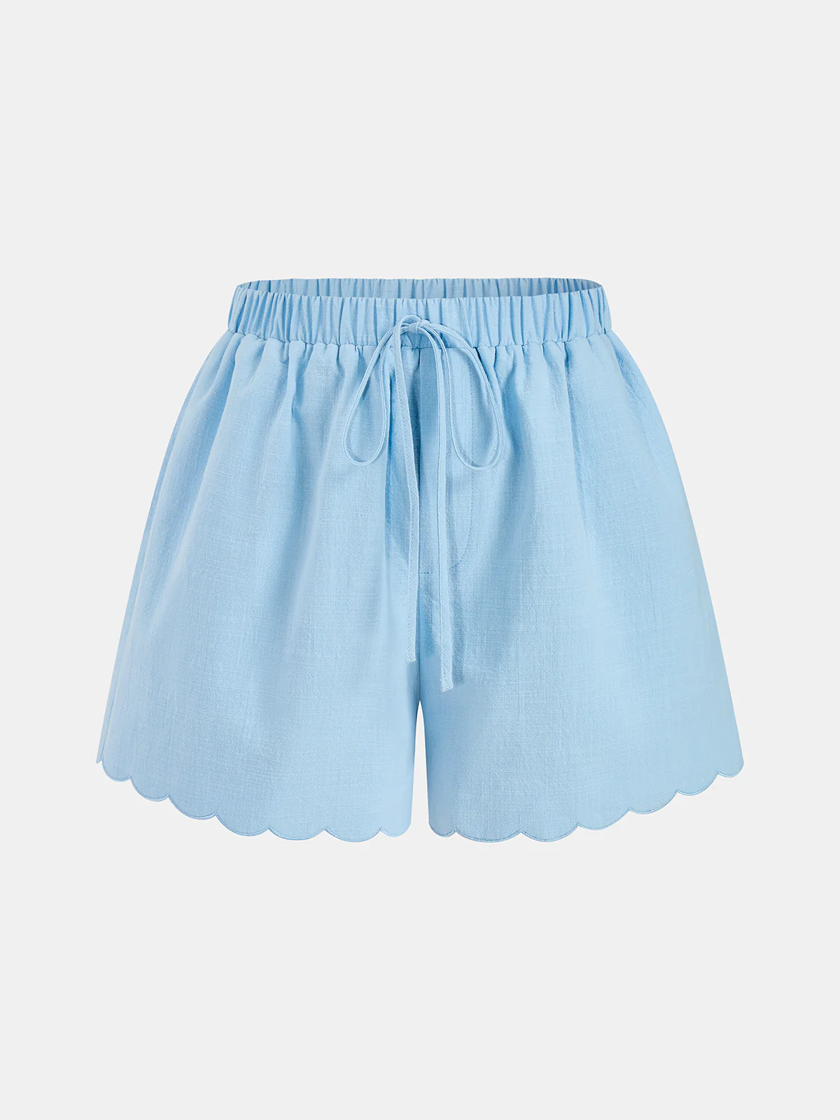 Cotton Ruffle Trim Top & Drawstring Shorts Set - Image 2