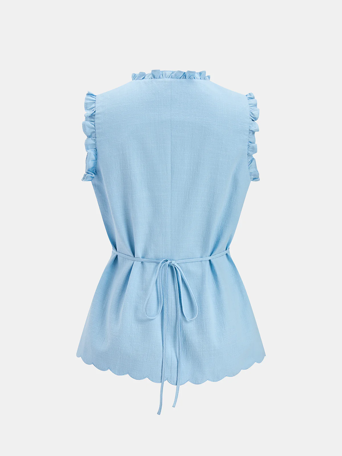 Cotton Ruffle Trim Top & Drawstring Shorts Set - Image 5