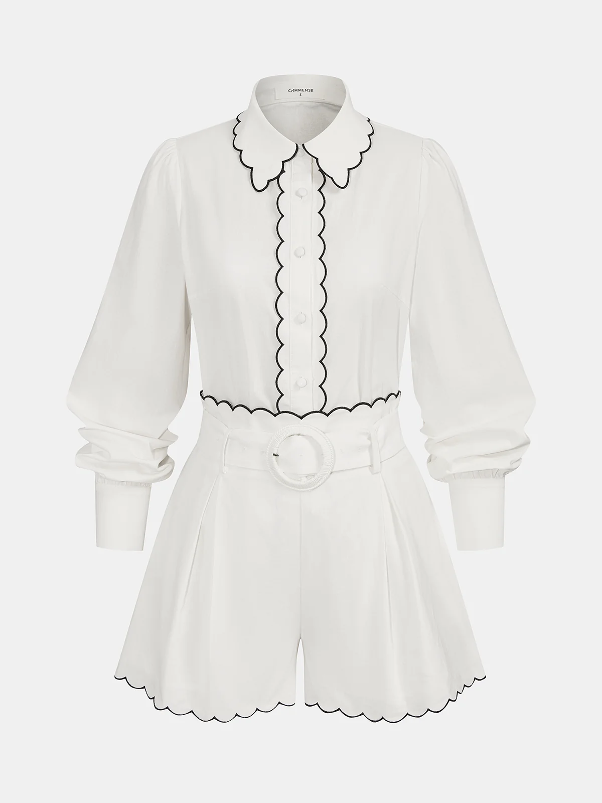 Cotton Scallop Trim Shirt & Shorts Set - Image 2