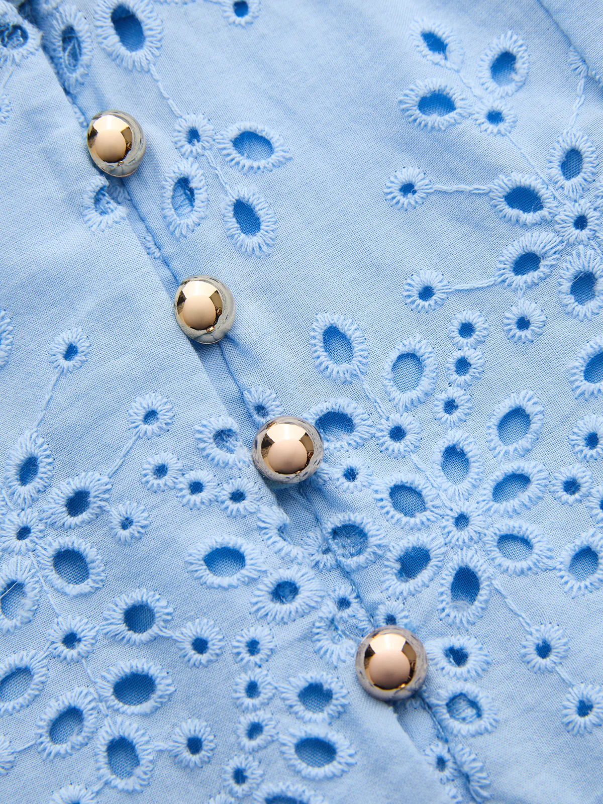Cotton Sleeveless Embroidered Eyelet Dress - Image 5
