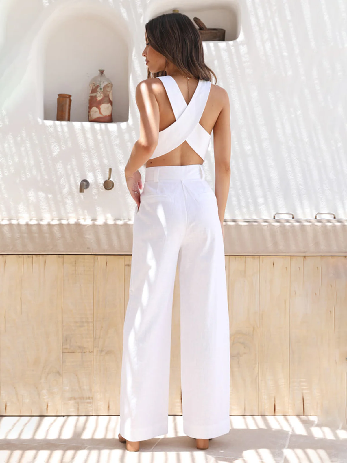 Cotton Straight Leg Pants - Image 4