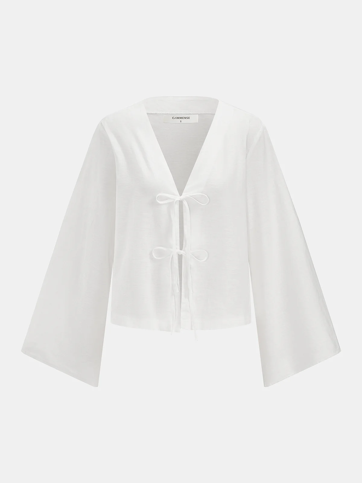 Cotton Tie-Front Blouse & Ruffled Shorts Set - Image 3