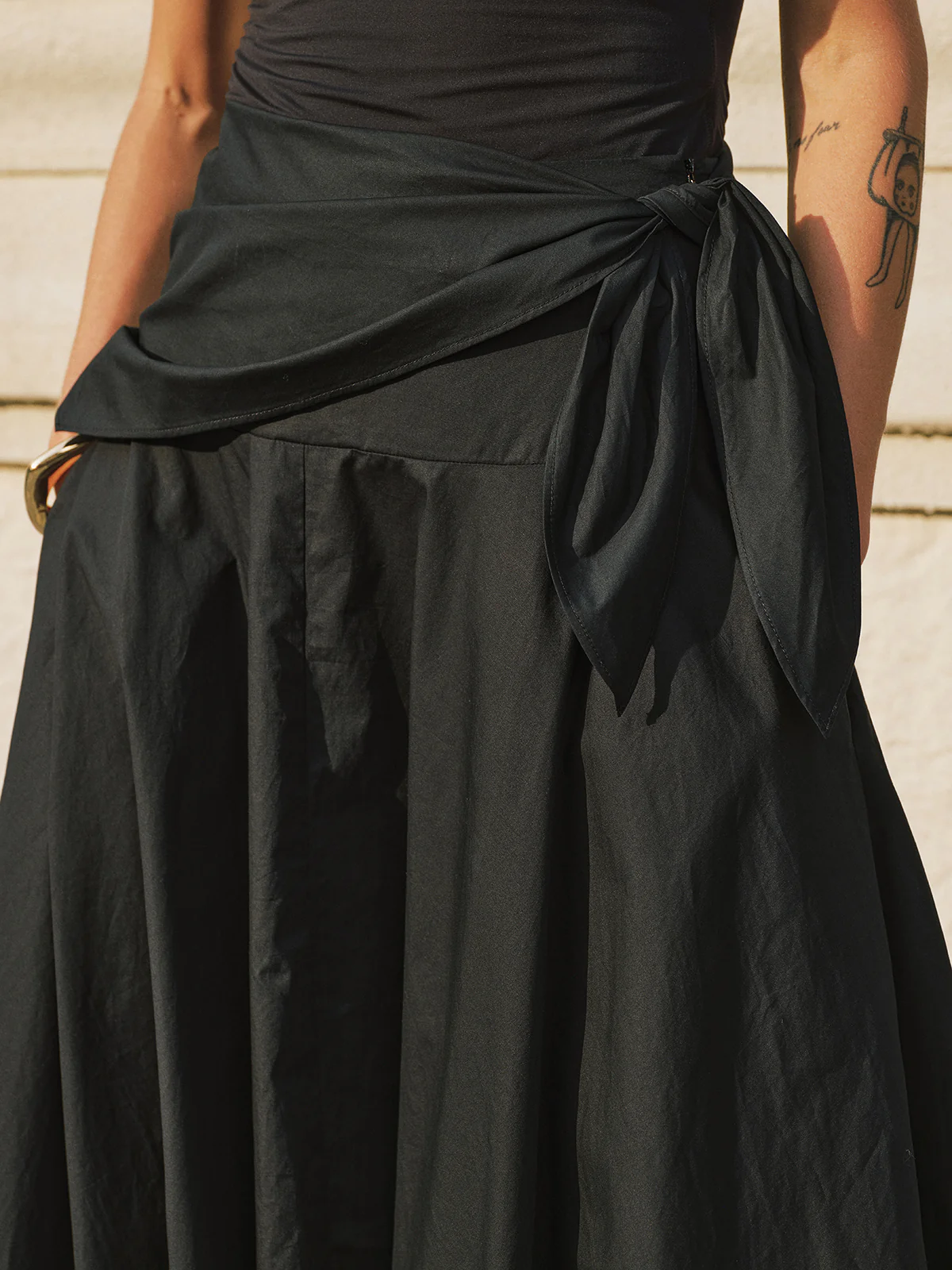 Cotton Tie-Waist Maxi Skirt - Image 6