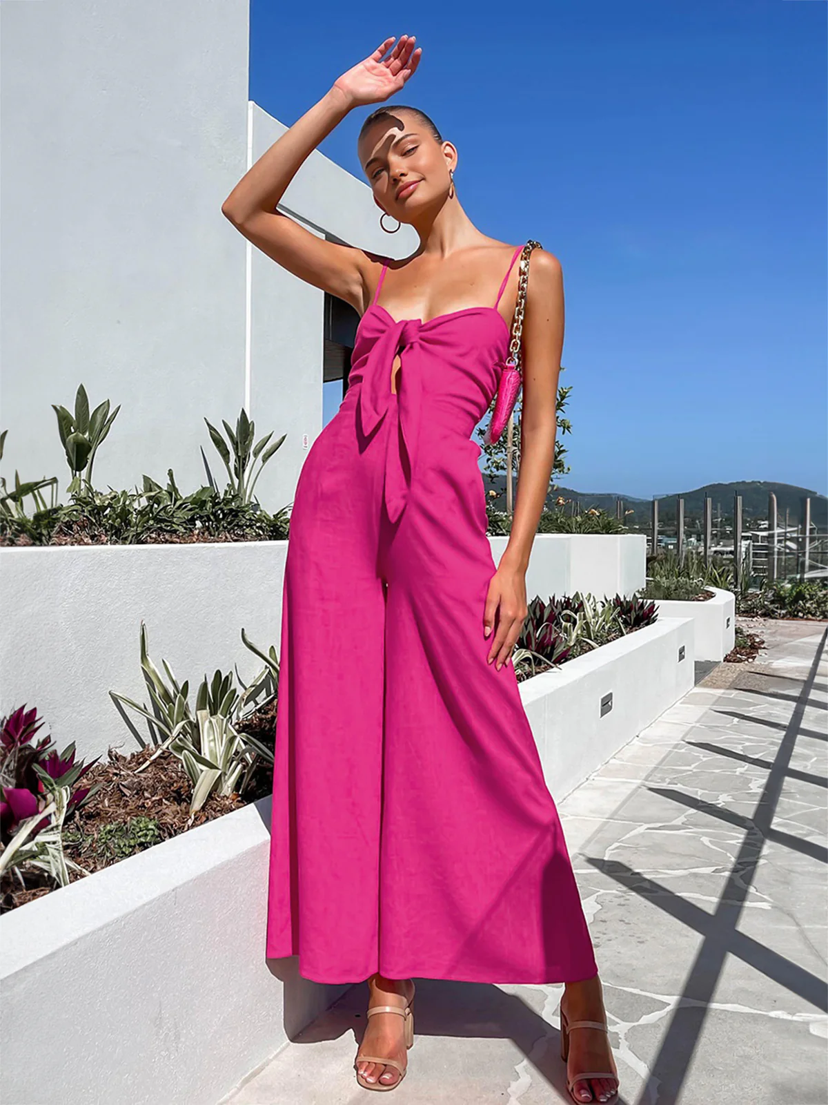 Cotton Twist Detail Jumpsuit - Image 2
