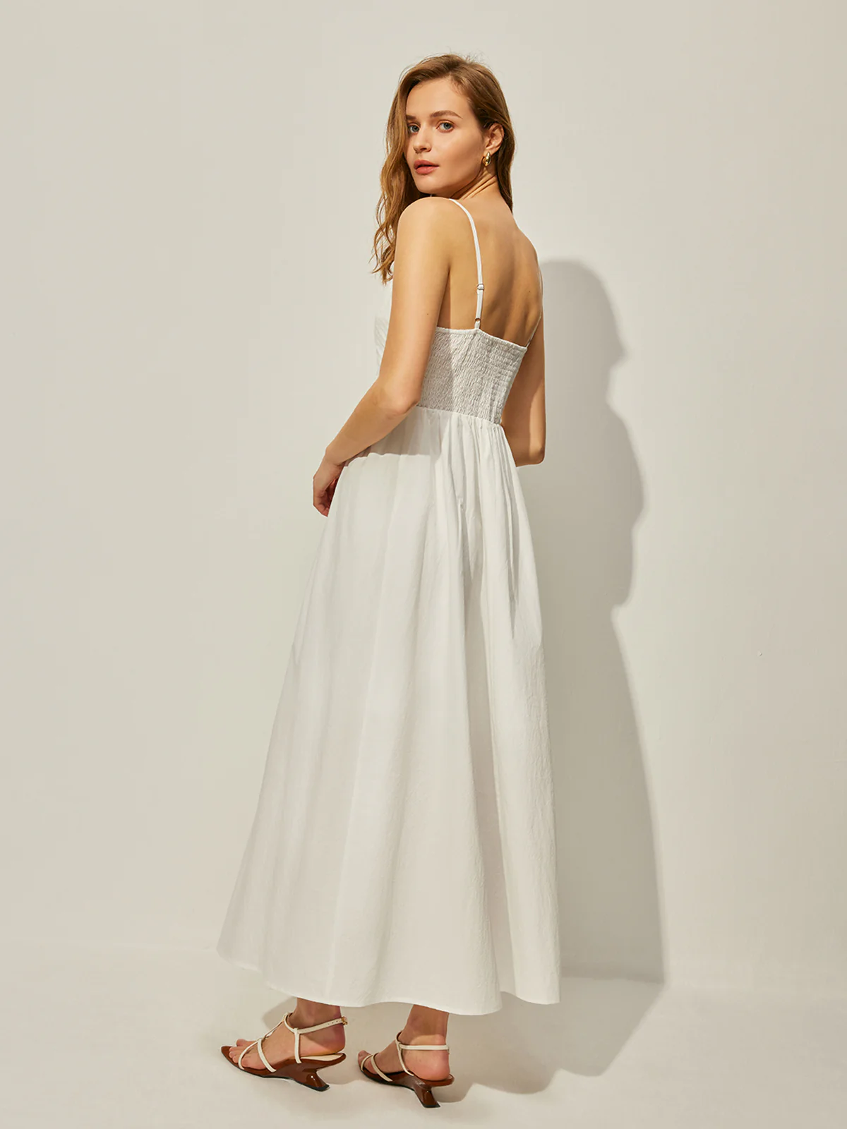 Cotton V-Neck Cami Dress - Image 4