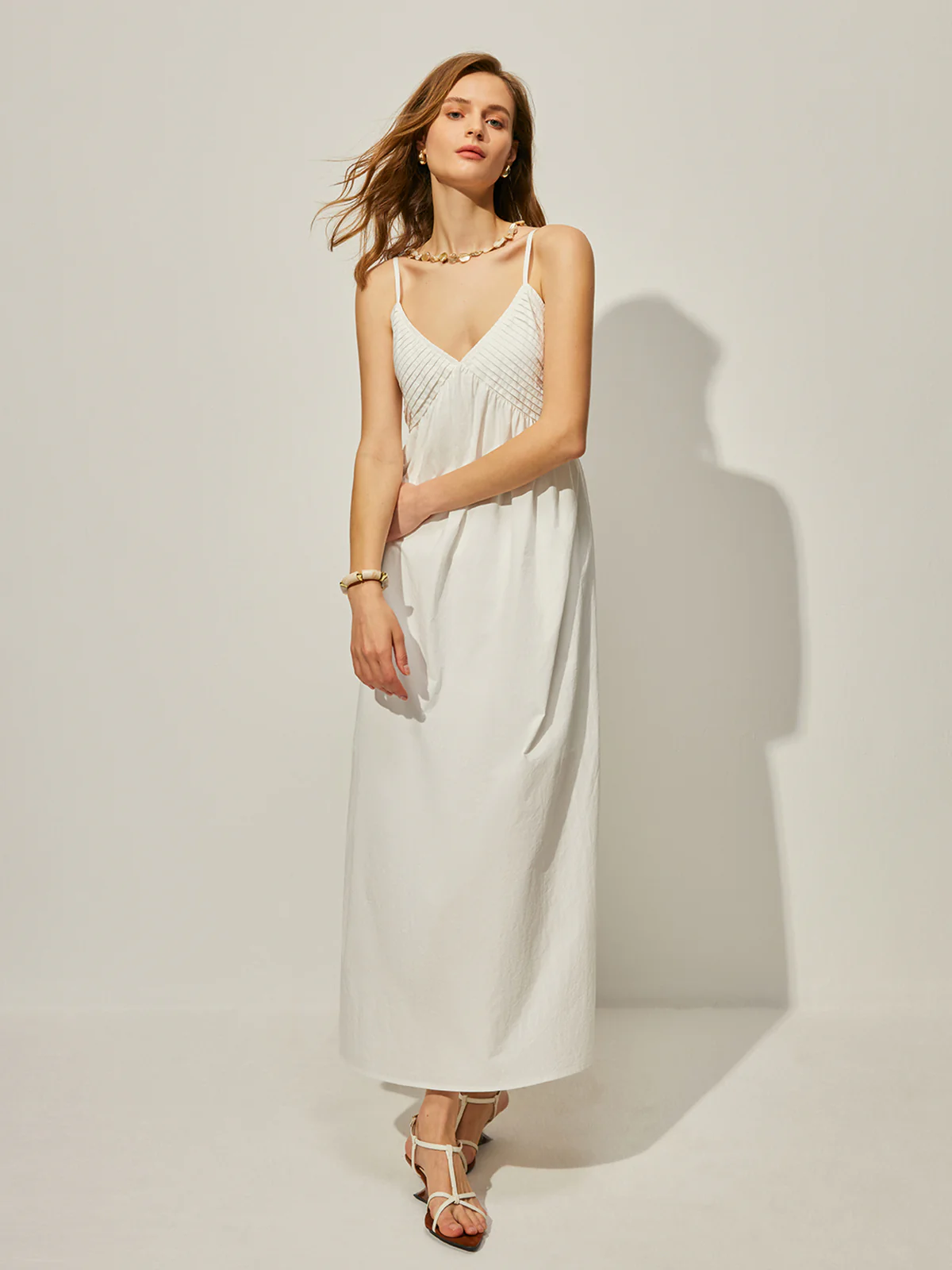 Cotton V-Neck Cami Dress - Image 6