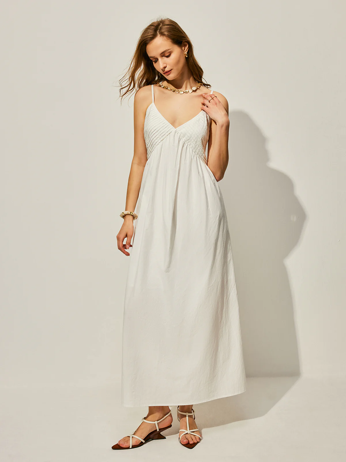 Cotton V-Neck Cami Dress - Image 7