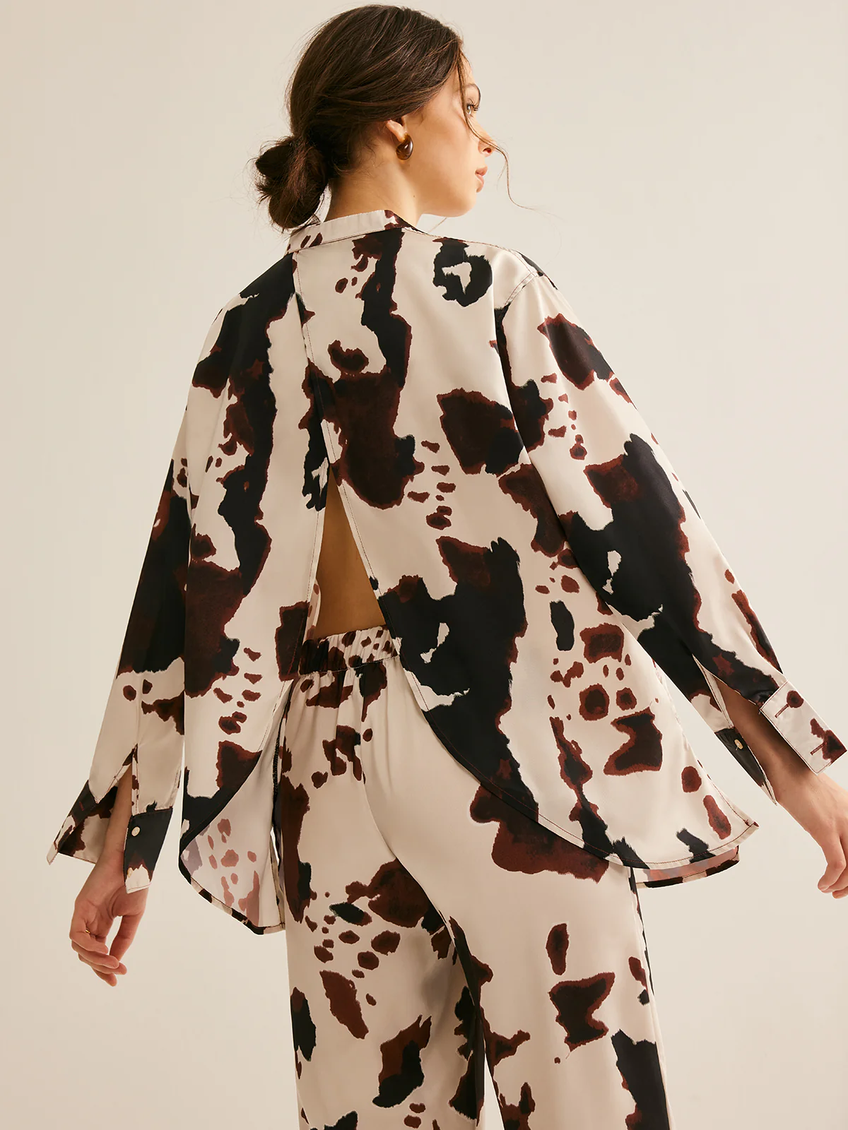 Cow Printed Loose Shirt - Image 2