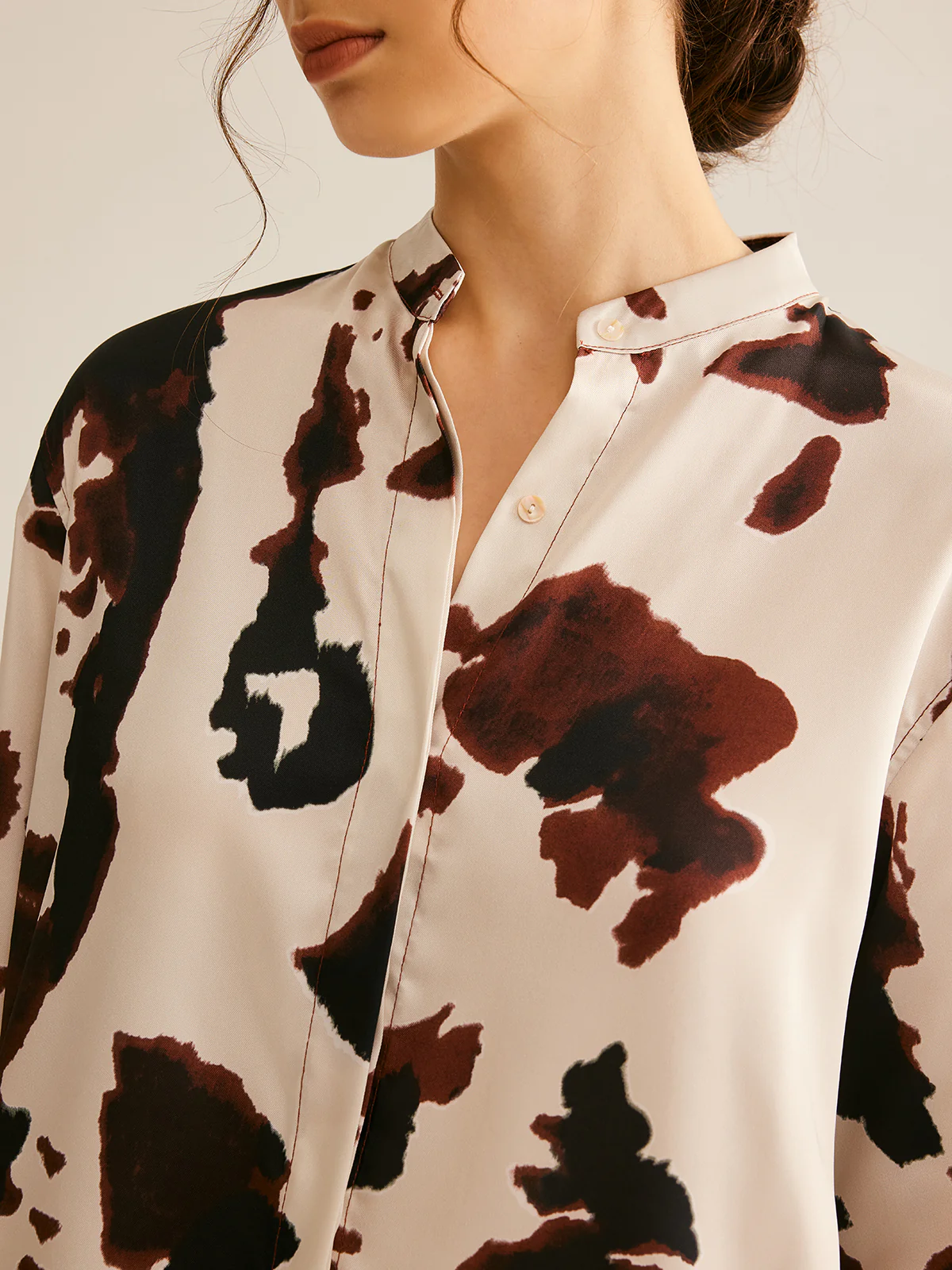 Cow Printed Loose Shirt - Image 5