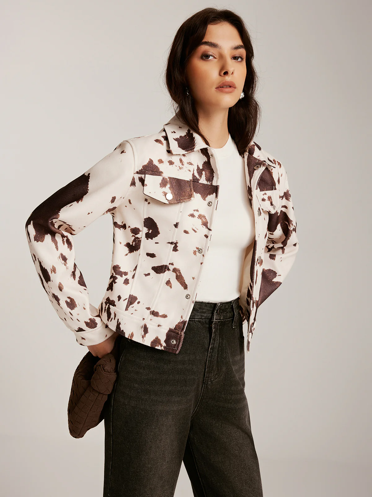 Cow Printed Tweed Short Jacket - Image 6