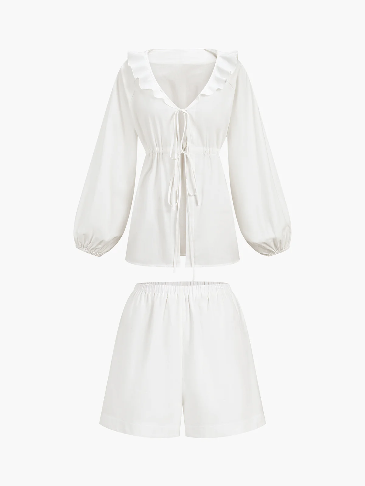 Cotton & Linen Cowgirl Melody Two Piece Shorts Set - Image 3