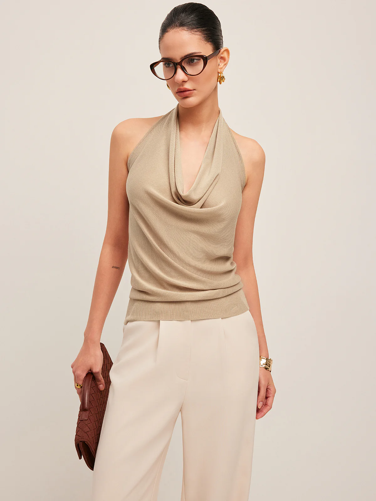 Cowl Neck Halter Top - Image 3
