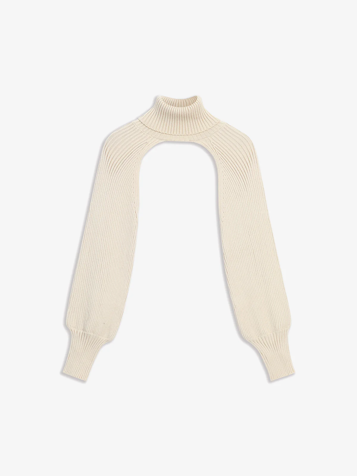 Cream Turtleneck Halter Bolero - Image 3