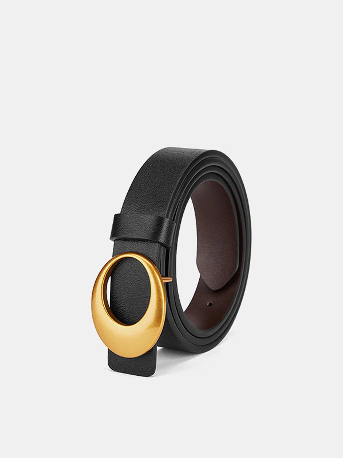 Crescent Buckle Leather Belt - Image 2