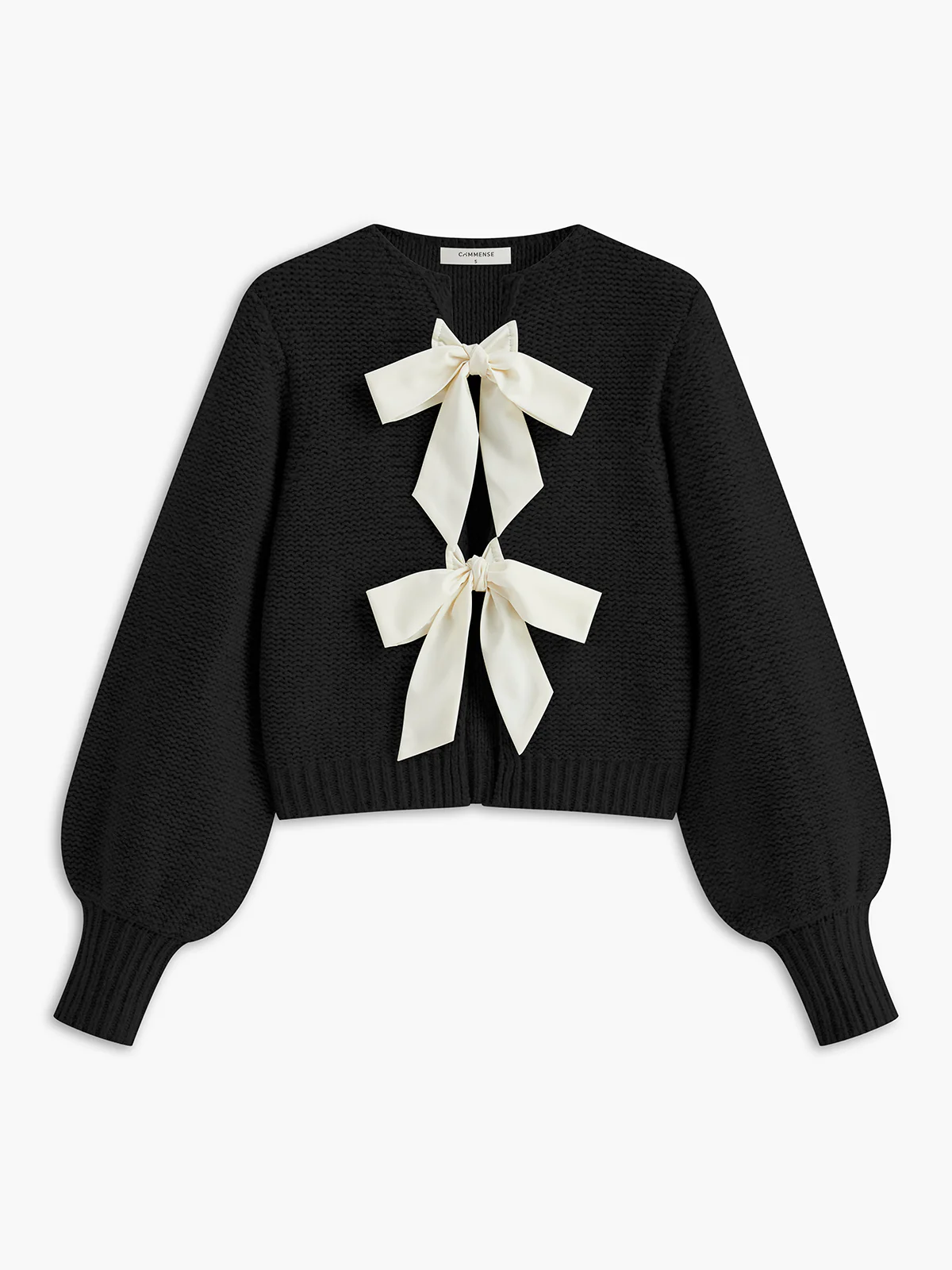 Crew Neck Bow Knit Top - Image 6