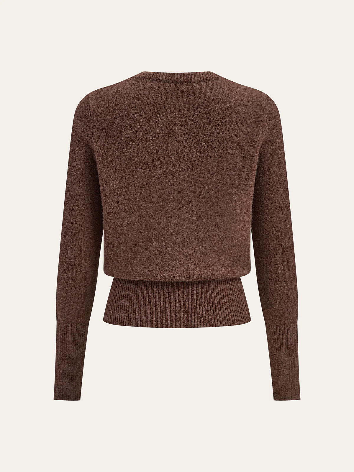 Crew Neck Button-Front Knit Cardigan - Image 4
