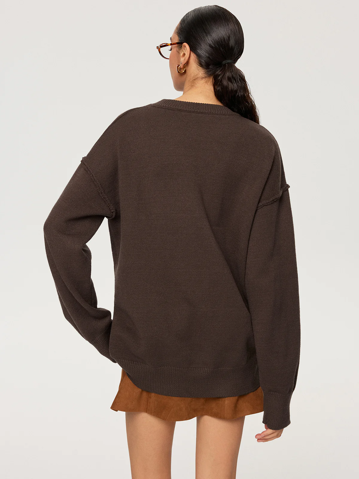 Crew Neck Oversized Knit Sweater - Image 5