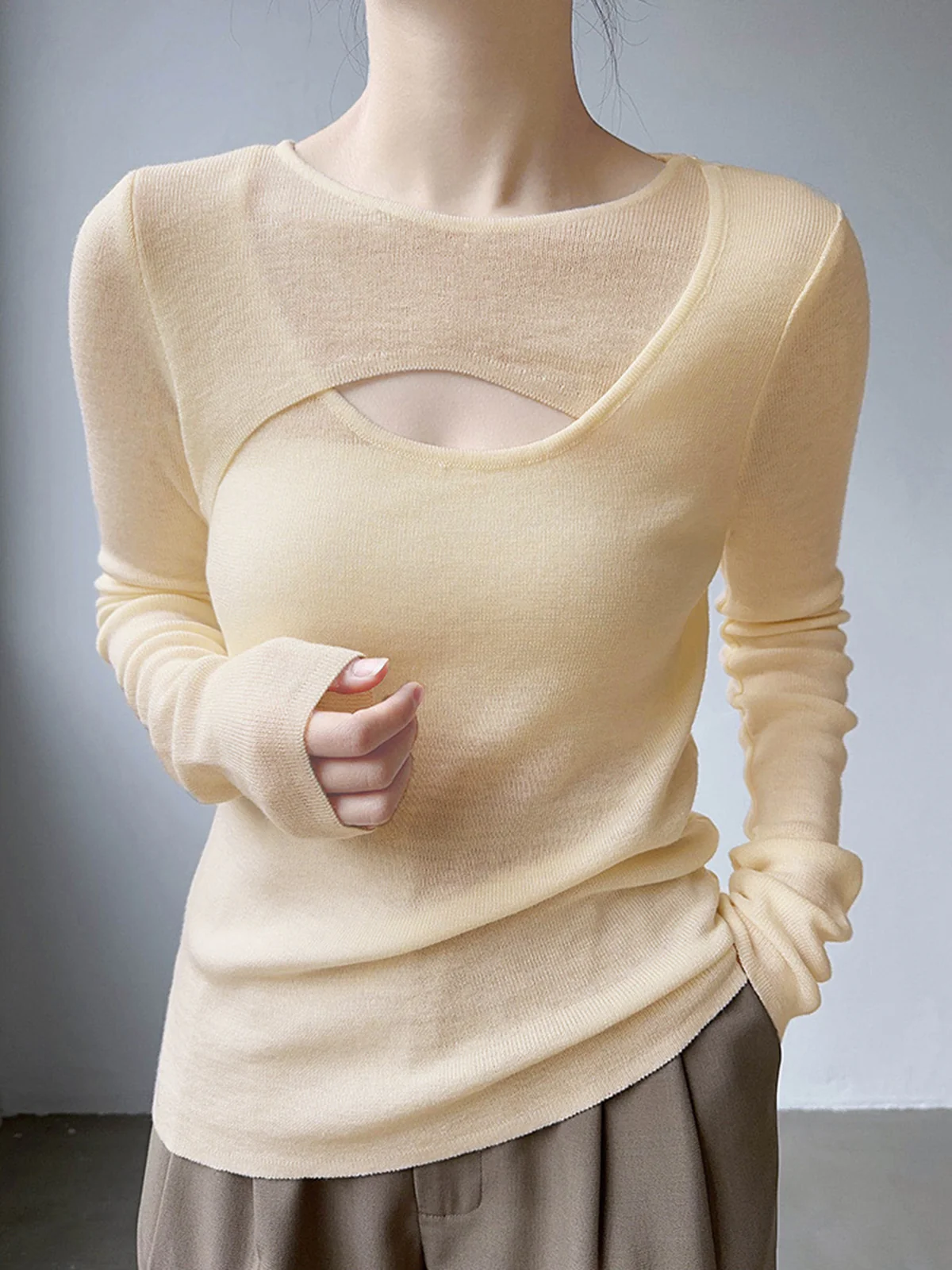 Criss Cross Cutout Long Sleeve Top - Image 3