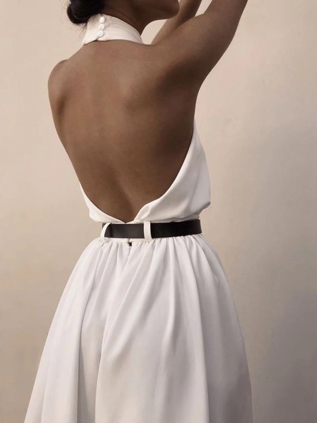 Criss Cross Halter Backless Jumpsuit Without Belt - Image 5