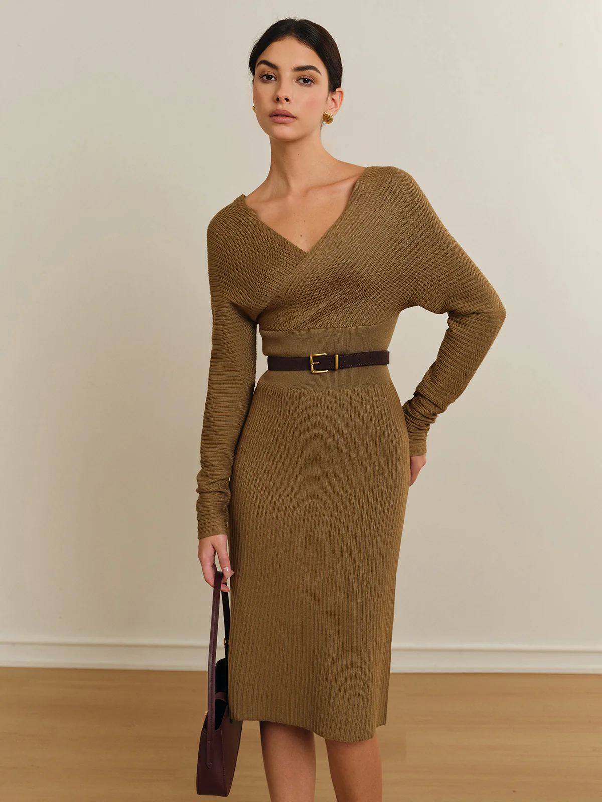 Criss Cross Sweater Dress Without Belt - Image 5