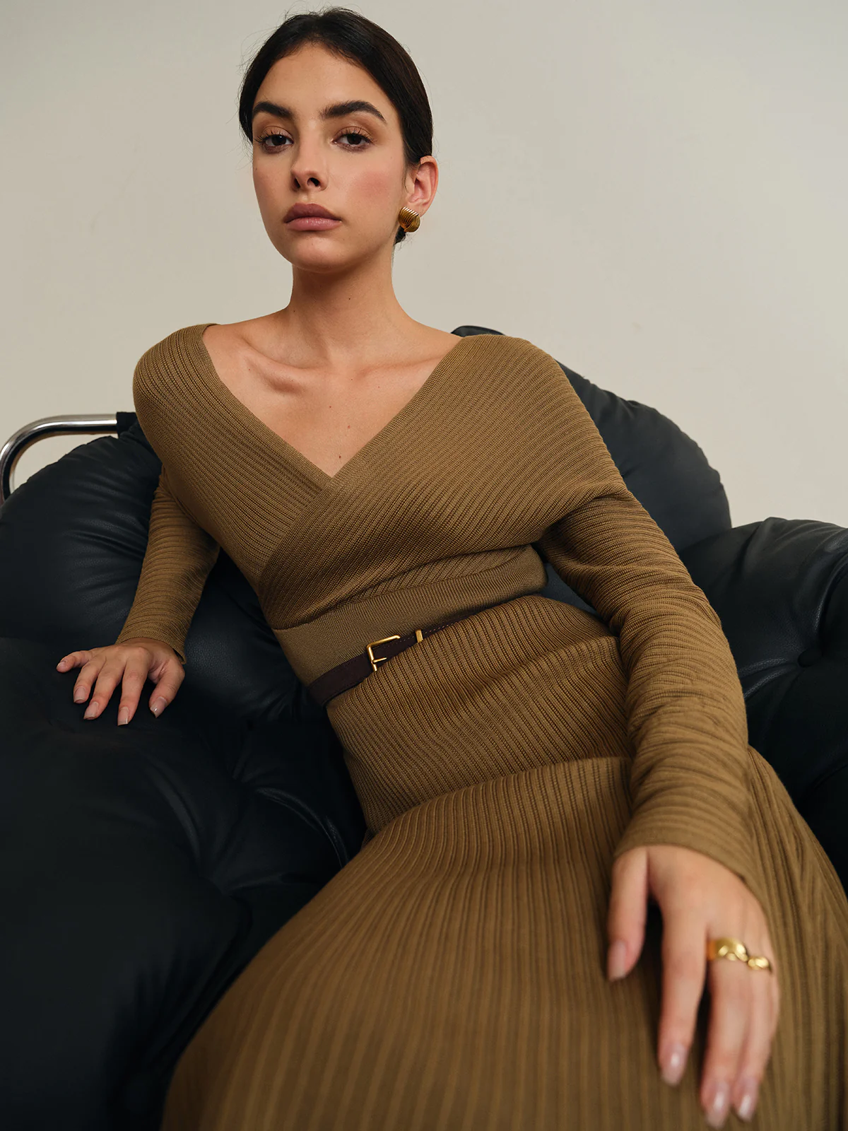 Criss Cross Sweater Dress Without Belt - Image 6