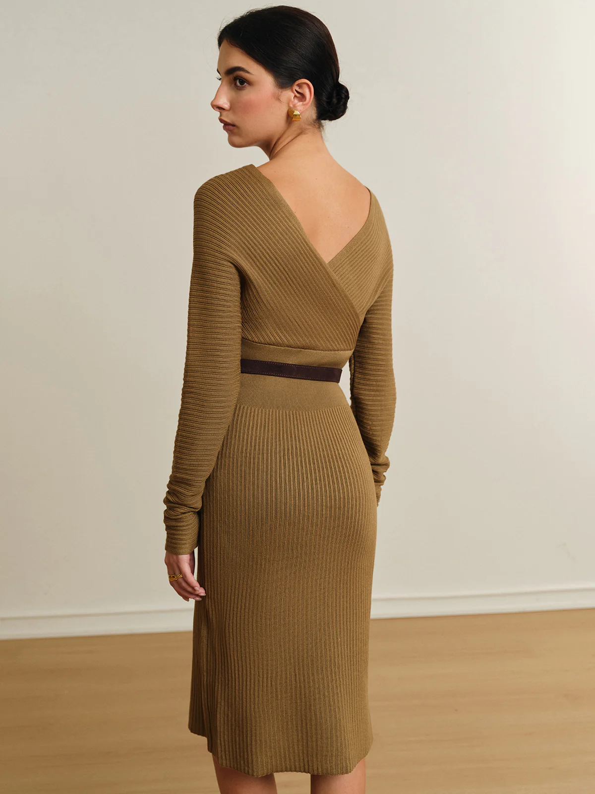 Criss Cross Sweater Dress Without Belt - Image 8