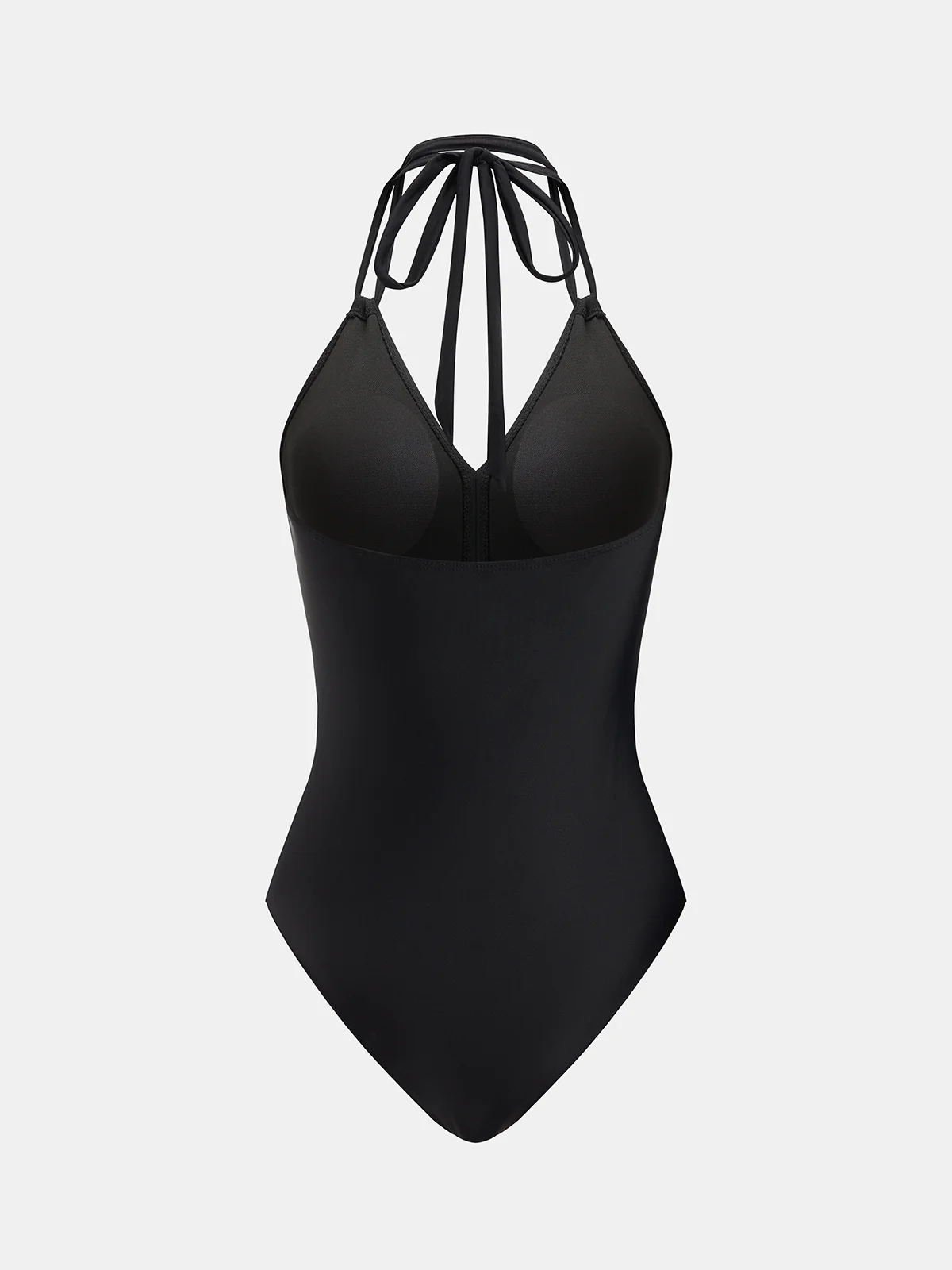Crisscross Mesh Halter One Piece Swimsuit - Image 3