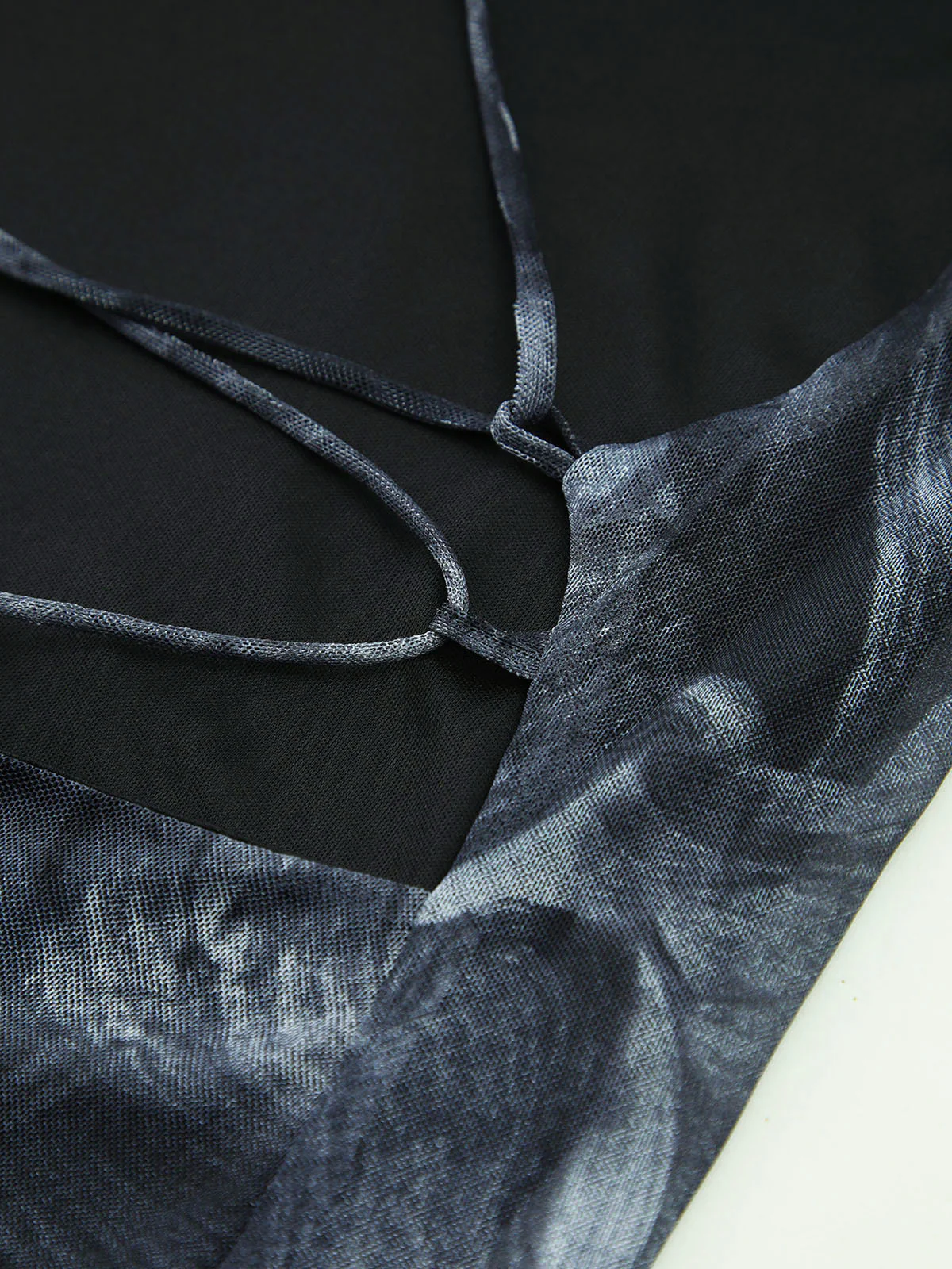 Crisscross Print Asymmetrical Hem Short Dress - Image 3