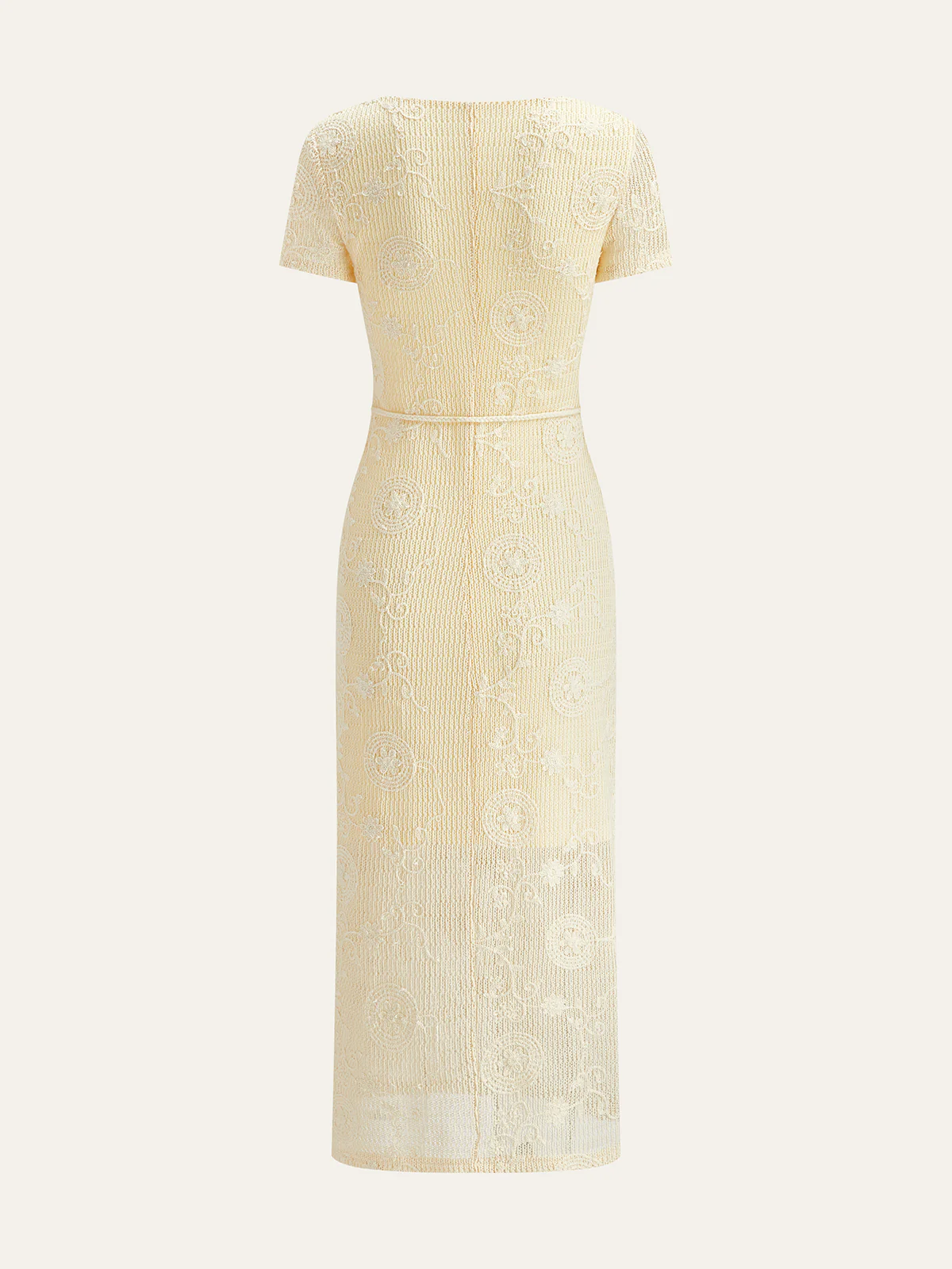 Crochet Belted Midi Dress - Image 4
