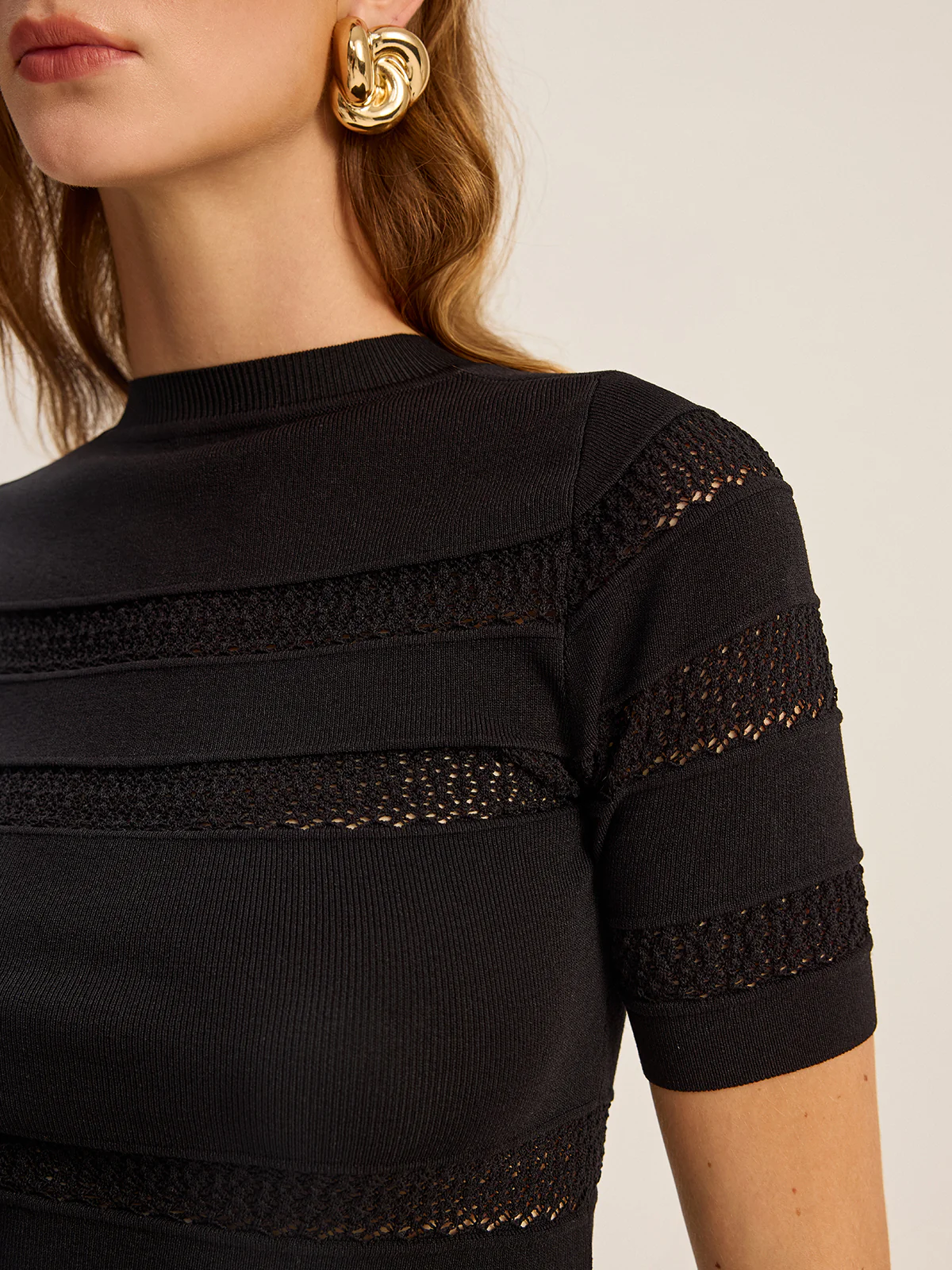 Crochet Detail Knit Top - Image 2