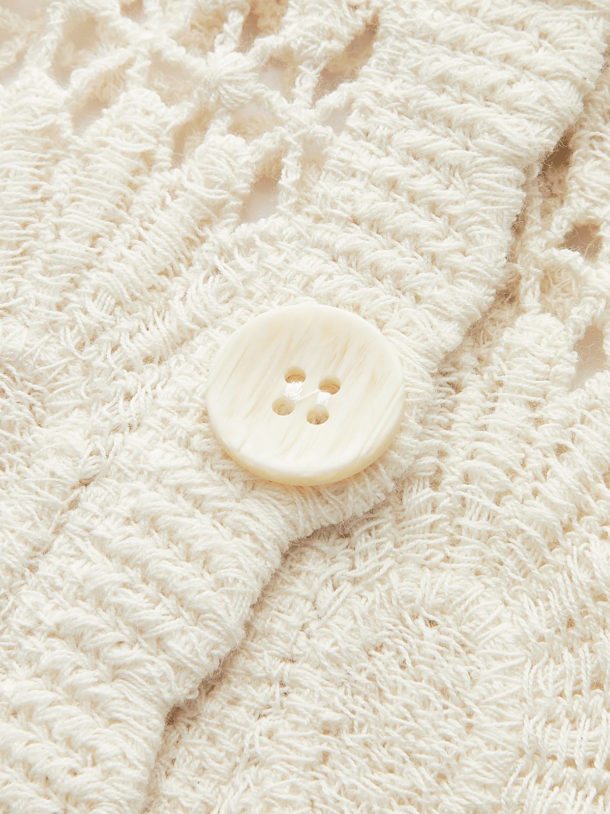 Crochet Floral Button-Front Cardigan - Image 3
