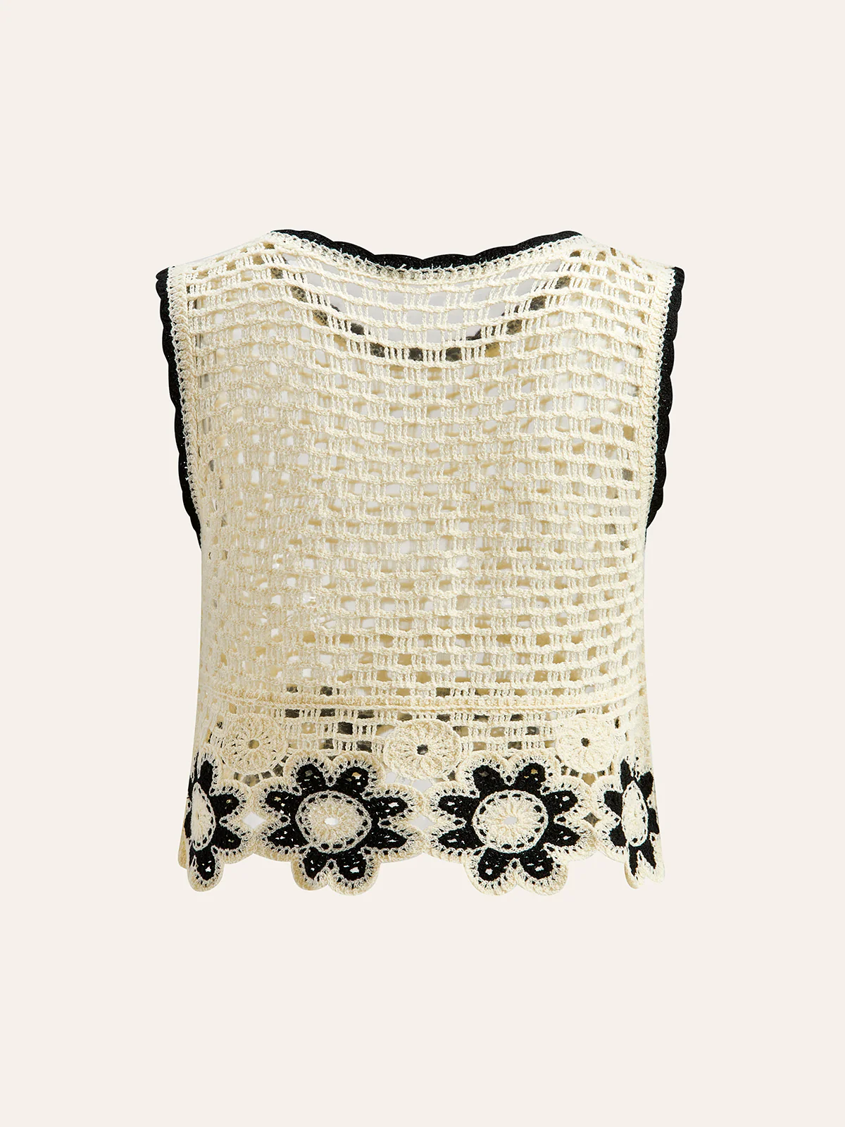 Crochet Floral Top With Pant Set - Image 4