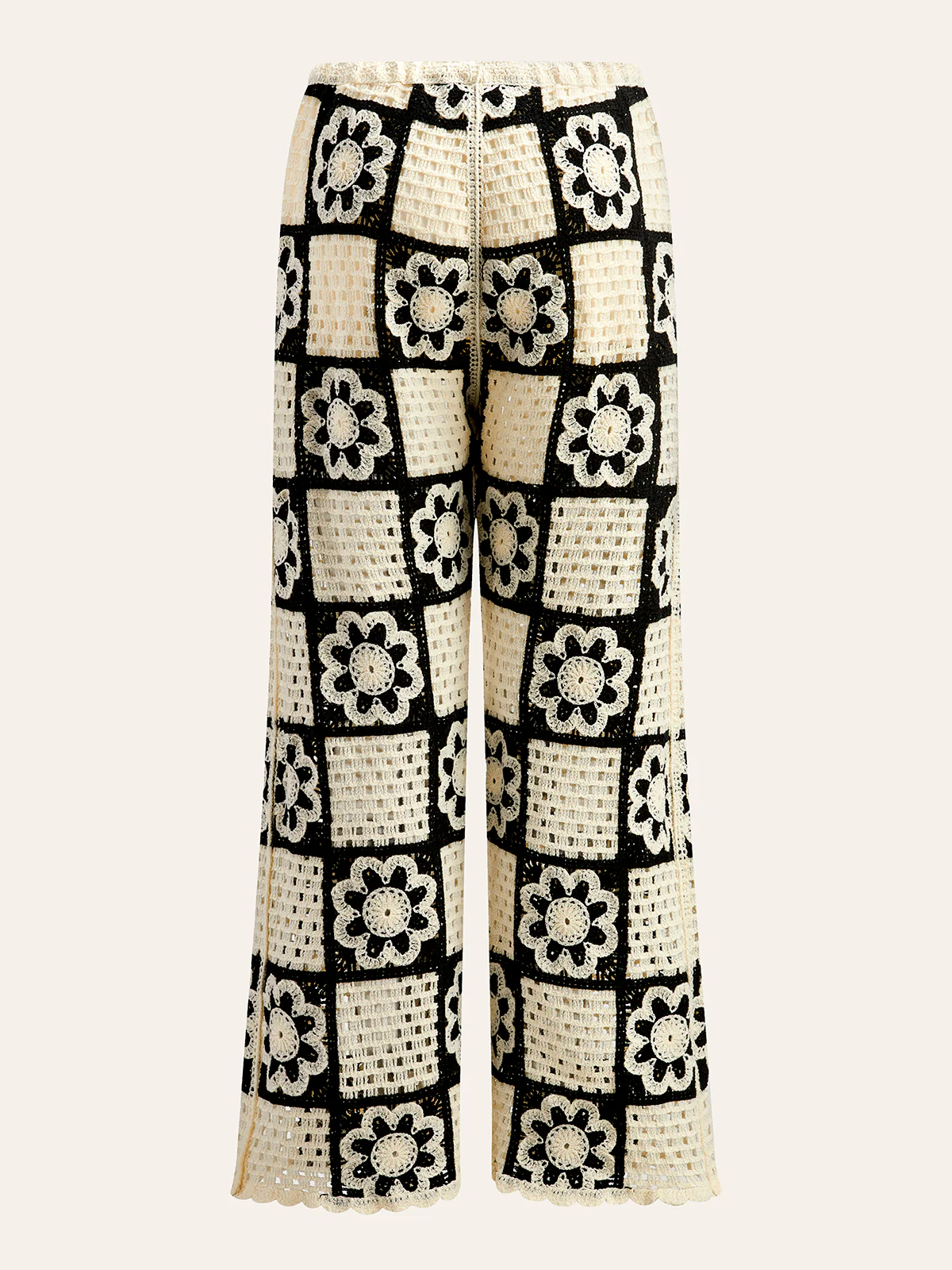 Crochet Floral Top With Pant Set - Image 6